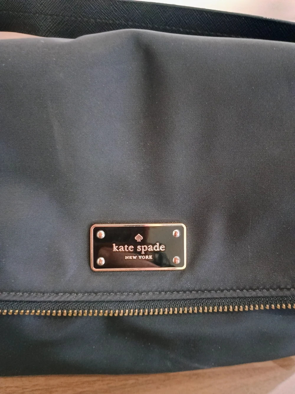 kate spade Black Nylon Crossbody Mini Bag with Gold Hardware